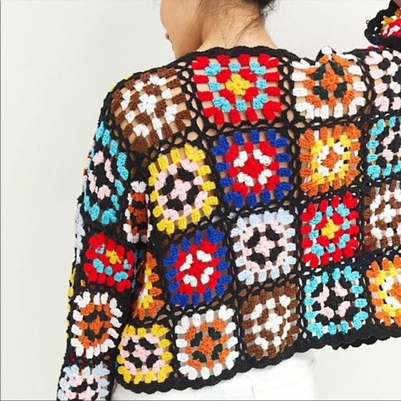 ANTHROPOLOGIE COLOURBLOCKED SQUARE CROCHET CARDIGAN 🔥 - Picture 7 of 9